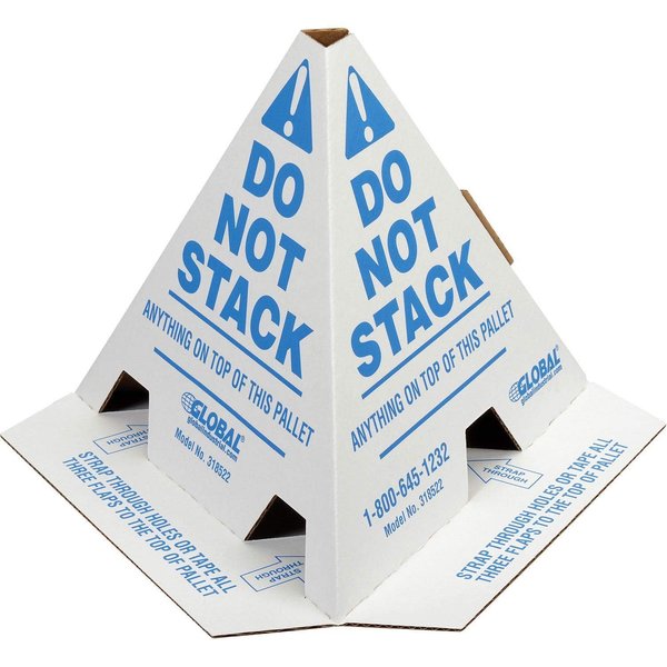 Global Equipment "Do Not Stack" Printed Pallet Cones, White, 50/Pack 525154